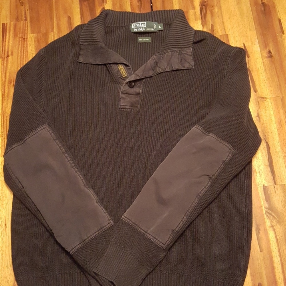 ralph lauren sweater with elbow pads